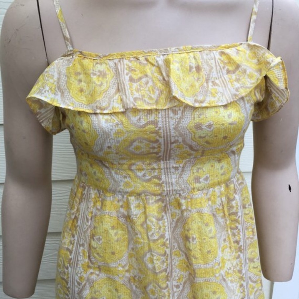 Juicy Couture Silk Cotton Gold Lurex Maxi Dress